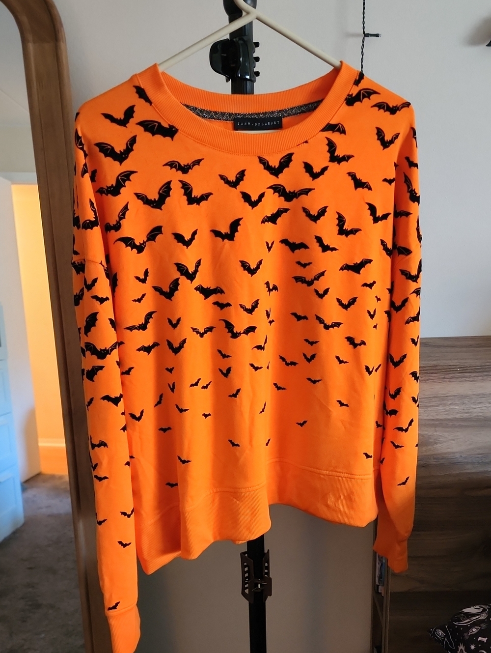 Jane and Delancey Orange Long-Sleeve Bat Print Top
